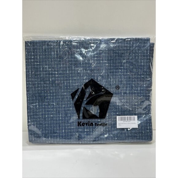 Kevin Textile Throw Pillow Covers 20x20 Federal Blue Textured Woven Set Of 2 - Picture 2 of 6